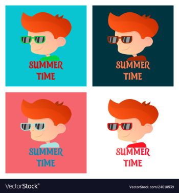 Boy portrait boy blonde flat vector image Boy portrait boy blonde flat vector image