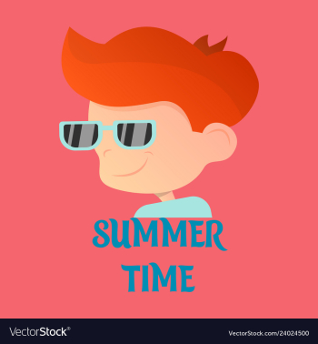 Boy portrait boy blonde flat vector image Boy portrait boy blonde flat vector image