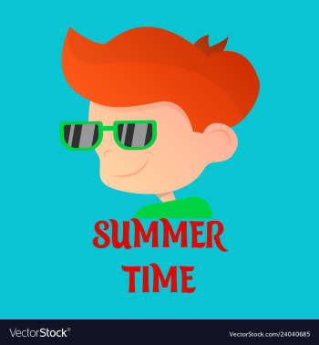 Boy portrait boy blonde flat vector image Boy portrait boy blonde flat vector image
