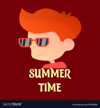 Boy portrait boy blonde flat vector image Boy portrait boy blonde flat vector image