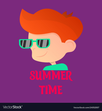 Boy portrait boy blonde flat vector image Boy portrait boy blonde flat vector image