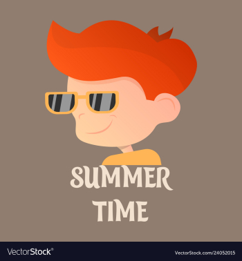 Boy portrait boy blonde flat vector image Boy portrait boy blonde flat vector image
