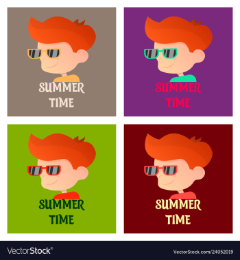 Boy portrait boy blonde flat vector image Boy portrait boy blonde flat vector image