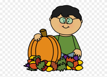 Boy Sitting In Leaves With Pumpkin Clip Art - Fall Kids Clipart Boy Sitting In Leaves With Pumpkin Clip Art - Fall Kids Clipart