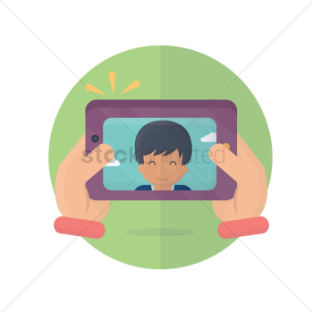 Boy taking a selfie with a smartphone Boy taking a selfie with a smartphone