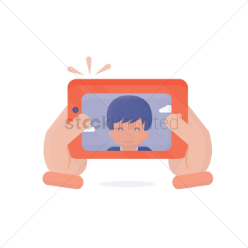 Boy taking a selfie with a smartphone Boy taking a selfie with a smartphone