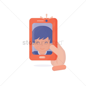 Boy taking a selfie with a smartphone Boy taking a selfie with a smartphone