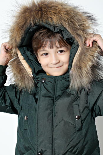 Boy Wearing Green Parka Coat Boy Wearing Green Parka Coat