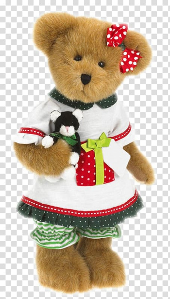 Boyds Polar bear Santa Claus Teddy bear, White Bear transparent background PNG clipart