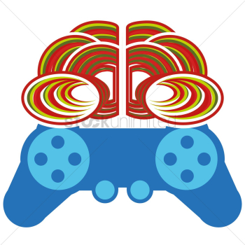 Brain and joystick concept Brain and joystick concept