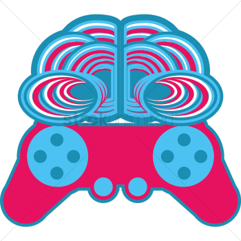 Brain and joystick concept Brain and joystick concept