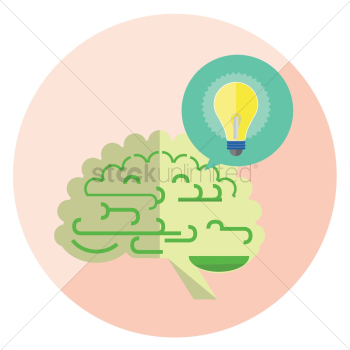 Brain and lightbulb