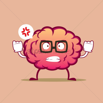 Brain character angry Brain character angry