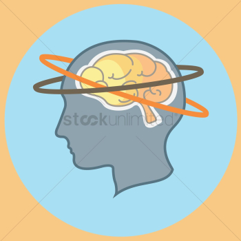 Brain in human head with orbit Brain in human head with orbit