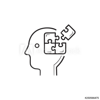 Brain puzzle hand drawn outline doodle icon Brain puzzle hand drawn outline doodle icon