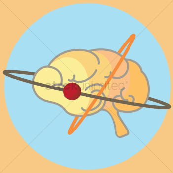 Brain with atom and orbit Brain with atom and orbit