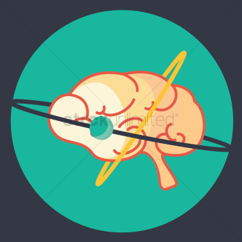 Brain with atom and orbit Brain with atom and orbit