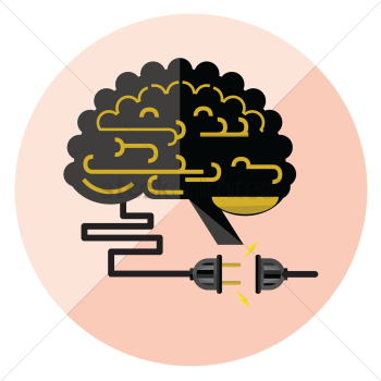 Brain with electrical cord and plug Brain with electrical cord and plug