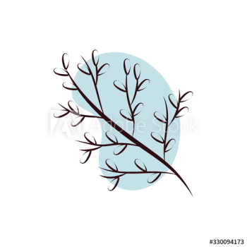 branch with leafs hand draw style branch with leafs hand draw style