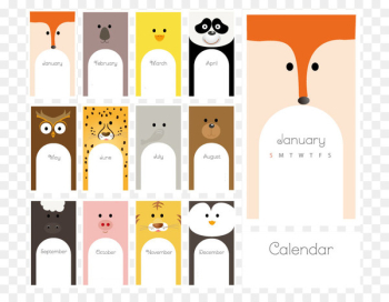 Brand Cartoon Pattern - Animal Cards calendar vector material 