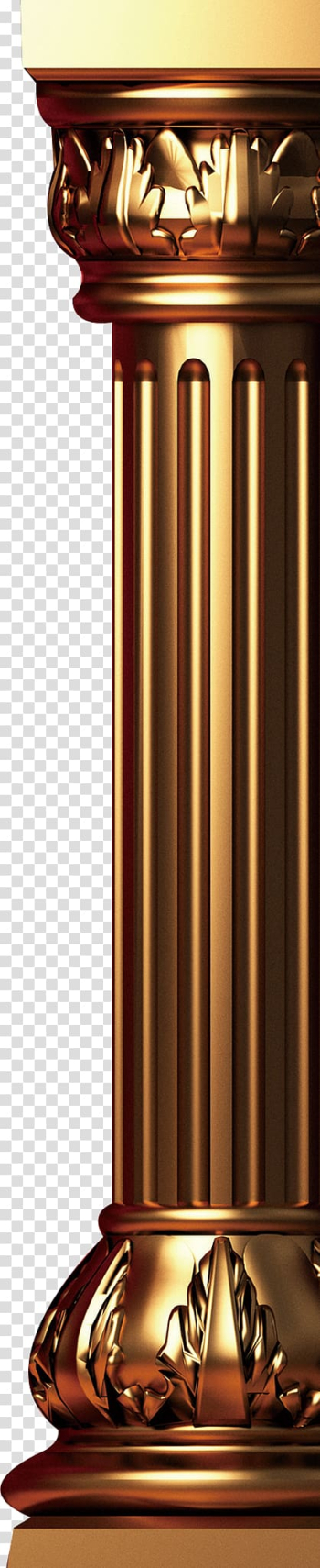 Brass pillar, Column Metal, Gold metallic material column transparent background PNG clipart