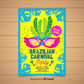 Brazilian carnival party flyer template Brazilian carnival party flyer template