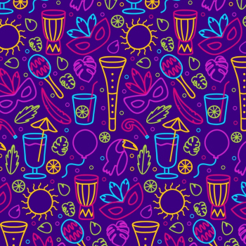 Brazilian carnival pattern in hand drawn Free Vector Brazilian carnival pattern in hand drawn Free Vector