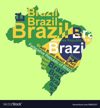 brazilian flag in brazil map