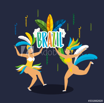 brazilian garotas dancing carnival characters brazilian garotas dancing carnival characters
