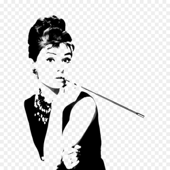 Breakfast At Tiffany's Wall decal Silhouette Poster Printing - audrey hepburn 