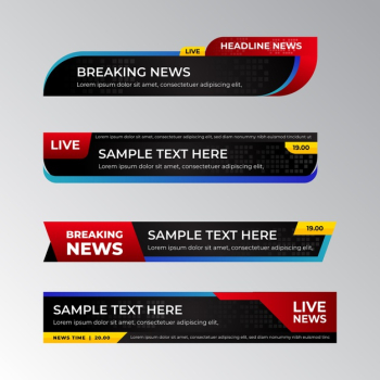 Breaking news banners template design Free Vector Breaking news banners template design Free Vector
