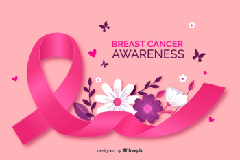 Breast cancer awareness with realistic ribbon Free Vector Breast cancer awareness with realistic ribbon Free Vector