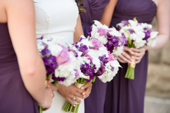Bride And Bridesmaids Holding Bouquets Bride And Bridesmaids Holding Bouquets