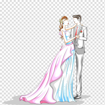 Bride and groom illustration, Marriage Bride Icon, Married people transparent background PNG clipart
