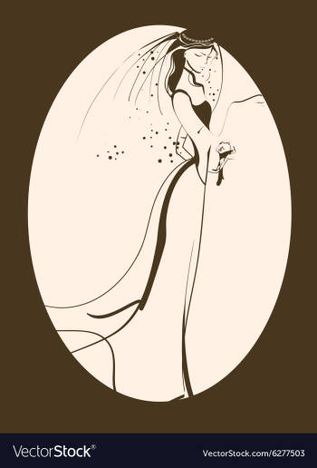 Bride oval vector image Bride oval vector image