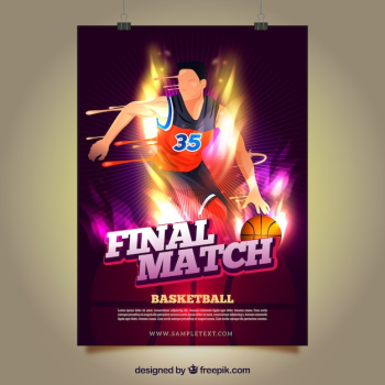 Bright basketball player poster