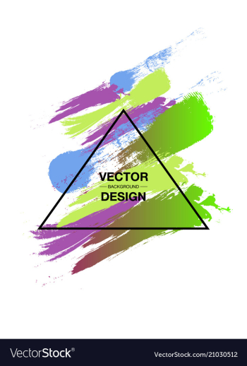Bright color paint stains watercolor brush vector image