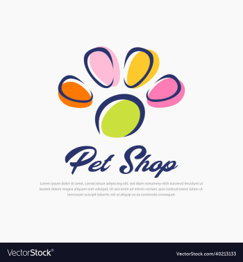 bright color unique pet shop logo emblem label bright color unique pet shop logo emblem label