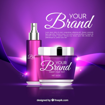 Bright purple cosmetics background Bright purple cosmetics background