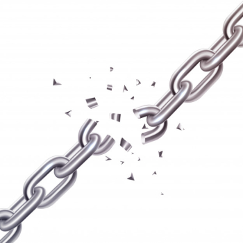 Broken chain illustration Broken chain illustration