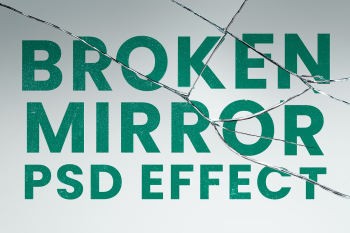 Broken mirror PSD effect mockup on gray… | Free stock illustration | High Resolution graphic