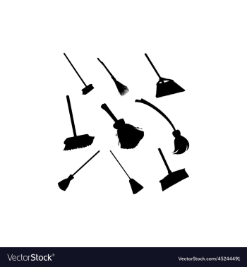 broom set icon silhouette creative design broom set icon silhouette creative design