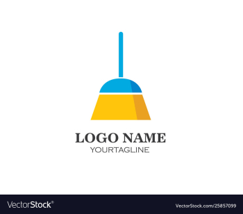Broom template vector image Broom template vector image