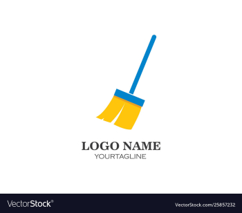 Broom template vector image Broom template vector image