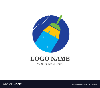 Broom template vector image Broom template vector image