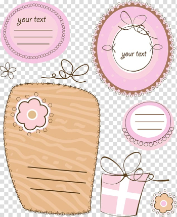 Brown and pink text papers, Santa Claus North Pole Seal Rubber stamp , Frame cartoon baby material ed, transparent background PNG clipart