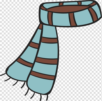 Brown and teal striped scarf drawing, Scarf , Green Stripe Scarf transparent background PNG clipart