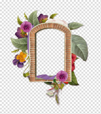 Brown arch window with flowers, Window frame Flower, Window flowers transparent background PNG clipart