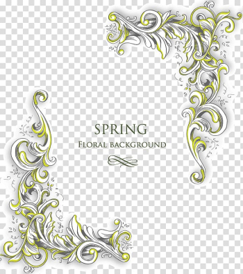 Brown background with spring text overlay, Texture Free gold frame buckle material transparent background PNG clipart