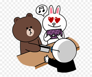 Brown Bear Sticker Line - Brown Bear And Cony Bunny Brown Bear Sticker Line - Brown Bear And Cony Bunny